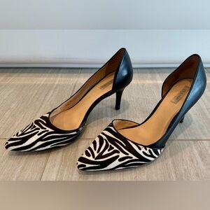 Cole Haan Black and White Zebra Print Heels